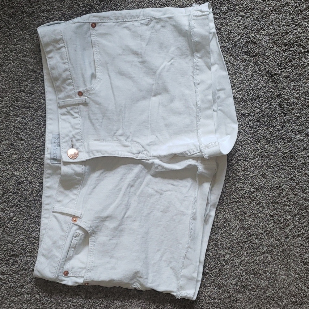 Midrise white Jean shorts sz 14